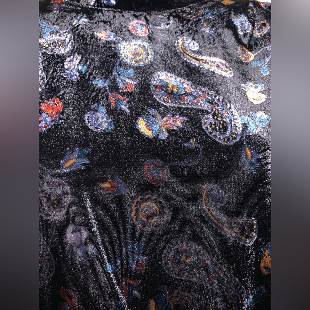 ZARA PAISLEY ELVET RUCHED DRESS WITH ALIT AND OPEN BACK - Picture 10 of 11
